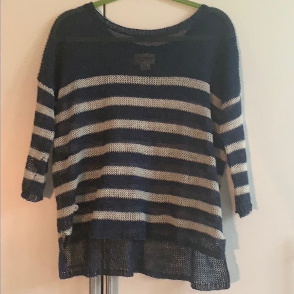 Blue and creams striped shirt (needs underlay)